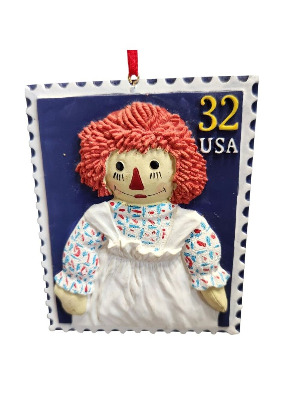 Kurt S Adler Raggedy Ann Stamp Ornament Vintage Style Holiday Collectible READ